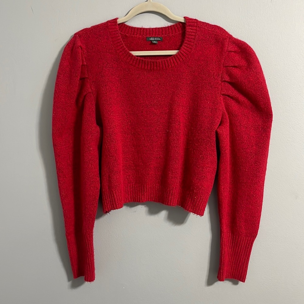 Red cropped sweater